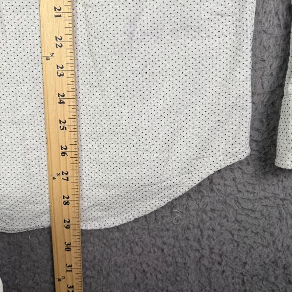 Taylor Stitch The California Shirt Mens Large 42 White Navy Jacquard Dot Pocket - Picture 7 of 9